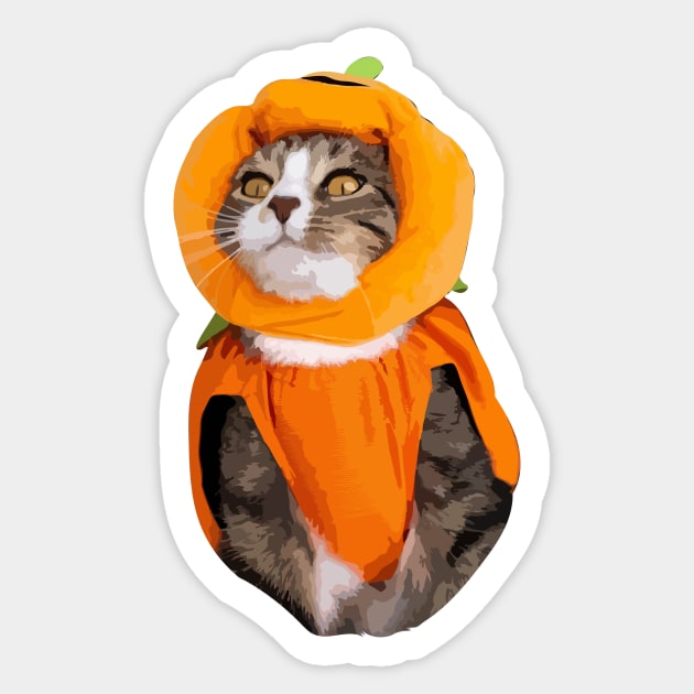 Funny cats halloween sticker Sticker by Ginstore